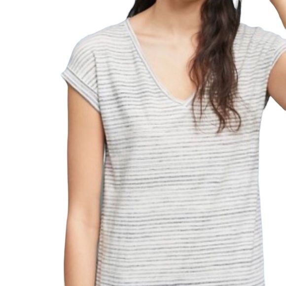 Cloth & Stone Anthropologie Stone Riley Maxi Dress Stripe Size Large Side Slits - Picture 2 of 10